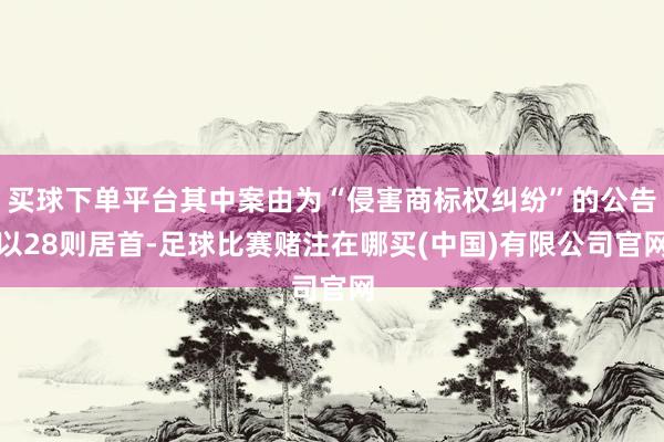 买球下单平台其中案由为“侵害商标权纠纷”的公告以28则居首-足球比赛赌注在哪买(中国)有限公司官网