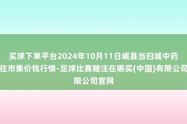 买球下单平台2024年10月11日岷县当归城中药材来往市集价钱行情-足球比赛赌注在哪买(中国)有限公司官网