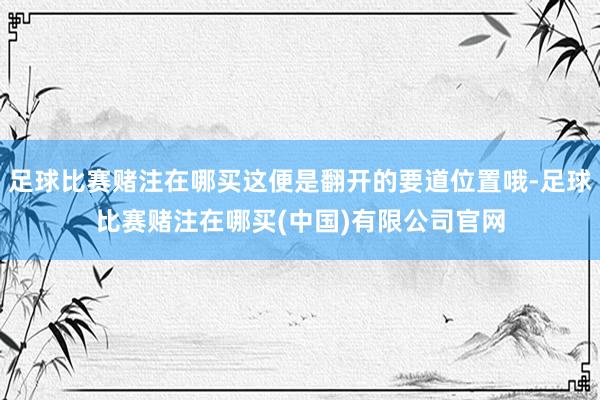 足球比赛赌注在哪买这便是翻开的要道位置哦-足球比赛赌注在哪买(中国)有限公司官网