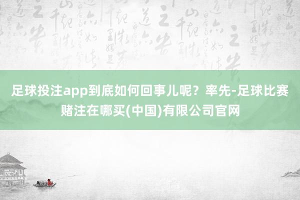 足球投注app到底如何回事儿呢？率先-足球比赛赌注在哪买(中国)有限公司官网