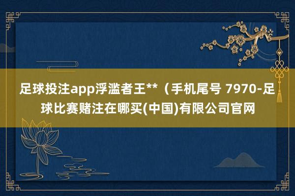 足球投注app浮滥者王**（手机尾号 7970-足球比赛赌注在哪买(中国)有限公司官网