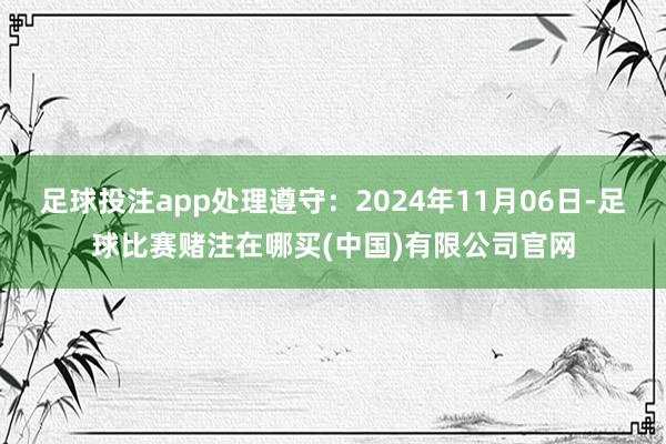 足球投注app处理遵守：2024年11月06日-足球比赛赌注在哪买(中国)有限公司官网