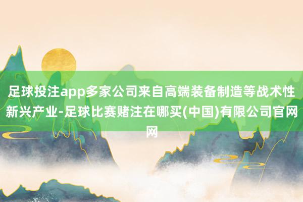 足球投注app多家公司来自高端装备制造等战术性新兴产业-足球比赛赌注在哪买(中国)有限公司官网