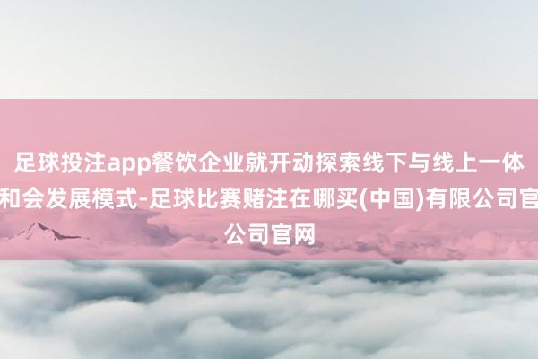 足球投注app餐饮企业就开动探索线下与线上一体化和会发展模式-足球比赛赌注在哪买(中国)有限公司官网