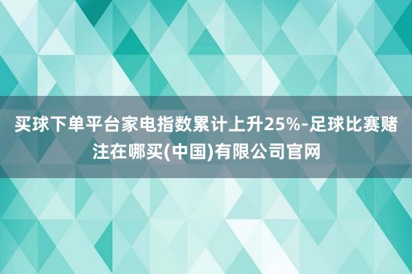 买球下单平台家电指数累计上升25%-足球比赛赌注在哪买(中国)有限公司官网