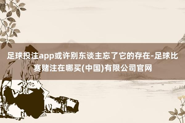 足球投注app或许别东谈主忘了它的存在-足球比赛赌注在哪买(中国)有限公司官网