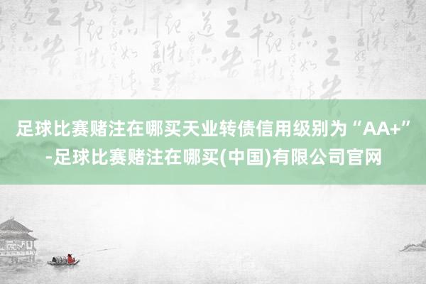 足球比赛赌注在哪买天业转债信用级别为“AA+”-足球比赛赌注在哪买(中国)有限公司官网