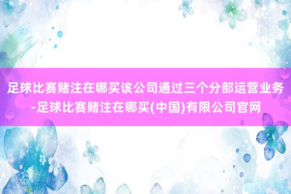 足球比赛赌注在哪买该公司通过三个分部运营业务-足球比赛赌注在哪买(中国)有限公司官网