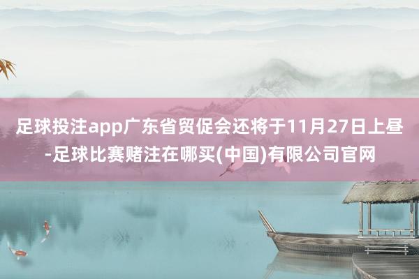 足球投注app广东省贸促会还将于11月27日上昼-足球比赛赌注在哪买(中国)有限公司官网