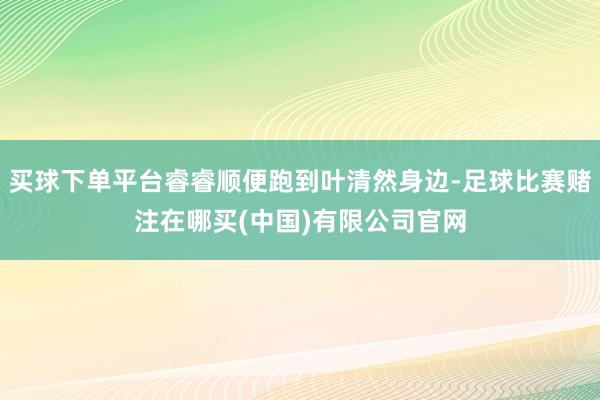 买球下单平台睿睿顺便跑到叶清然身边-足球比赛赌注在哪买(中国)有限公司官网