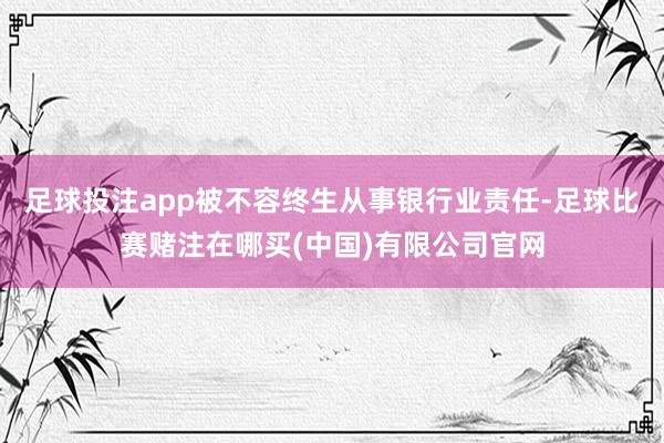 足球投注app被不容终生从事银行业责任-足球比赛赌注在哪买(中国)有限公司官网