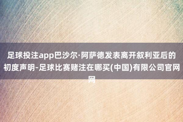 足球投注app巴沙尔·阿萨德发表离开叙利亚后的初度声明-足球比赛赌注在哪买(中国)有限公司官网