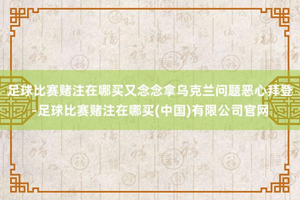 足球比赛赌注在哪买又念念拿乌克兰问题恶心拜登-足球比赛赌注在哪买(中国)有限公司官网