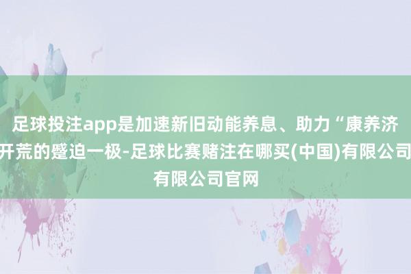 足球投注app是加速新旧动能养息、助力“康养济南”开荒的蹙迫一极-足球比赛赌注在哪买(中国)有限公司官网