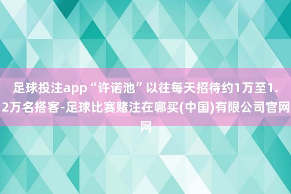 足球投注app“许诺池”以往每天招待约1万至1.2万名搭客-足球比赛赌注在哪买(中国)有限公司官网