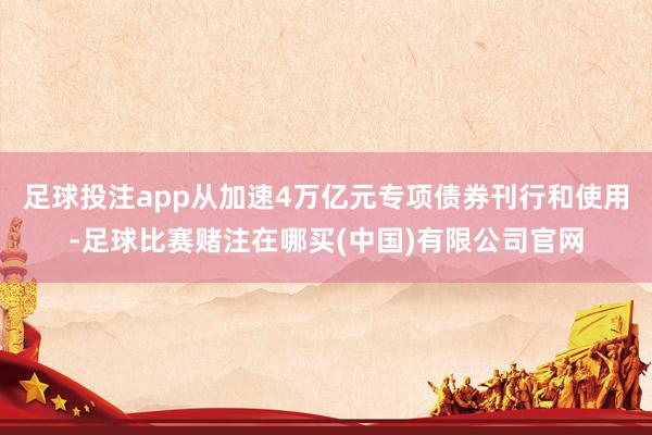 足球投注app从加速4万亿元专项债券刊行和使用-足球比赛赌注在哪买(中国)有限公司官网