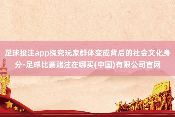 足球投注app探究玩家群体变成背后的社会文化身分-足球比赛赌注在哪买(中国)有限公司官网