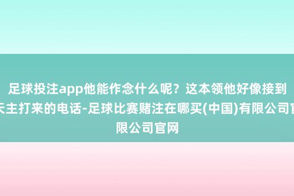 足球投注app他能作念什么呢？这本领他好像接到了天主打来的电话-足球比赛赌注在哪买(中国)有限公司官网