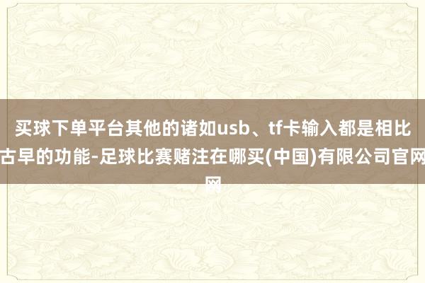 买球下单平台其他的诸如usb、tf卡输入都是相比古早的功能-足球比赛赌注在哪买(中国)有限公司官网