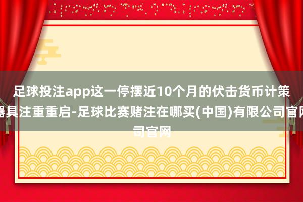 足球投注app这一停摆近10个月的伏击货币计策器具注重重启-足球比赛赌注在哪买(中国)有限公司官网