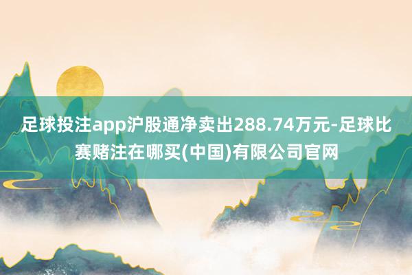 足球投注app沪股通净卖出288.74万元-足球比赛赌注在哪买(中国)有限公司官网