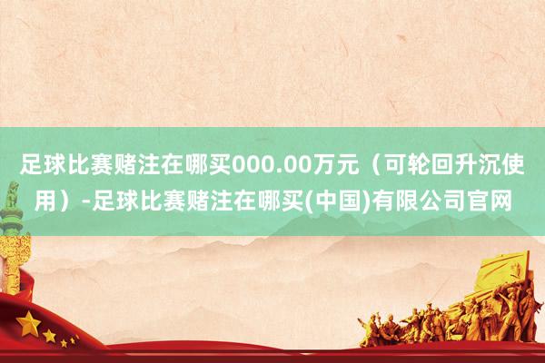 足球比赛赌注在哪买000.00万元（可轮回升沉使用）-足球比赛赌注在哪买(中国)有限公司官网