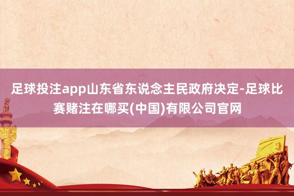 足球投注app山东省东说念主民政府决定-足球比赛赌注在哪买(中国)有限公司官网